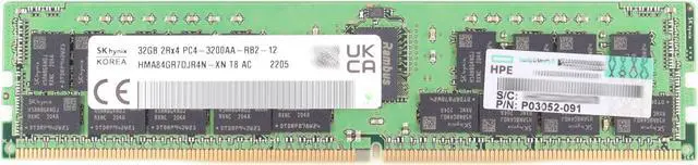 Main image of HP Hynix 32GB HMA84GR7DJR4N-XN PC4-3200AA DDR4-2933Y Server Memory ECC P03052-091 P00924-B21