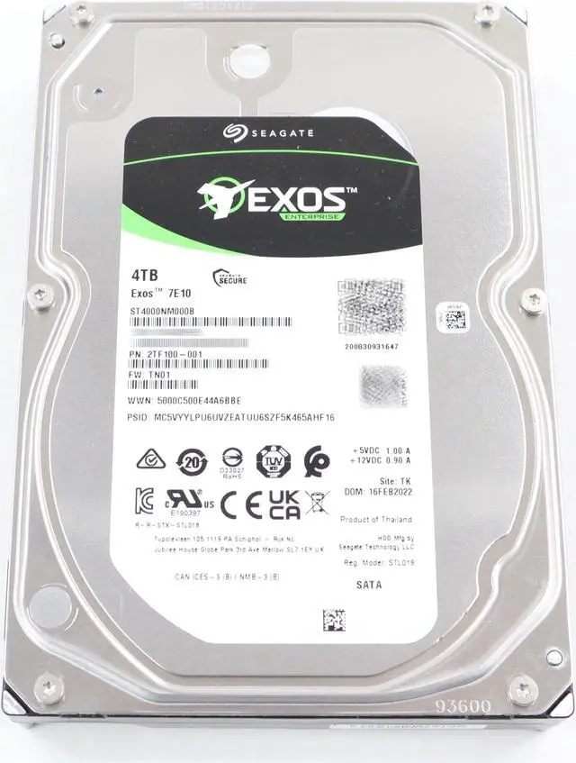 Refurbished: Seagate Exos 7E10 ST4000NM000B 4TB 7.2K RPM SATA 6Gb