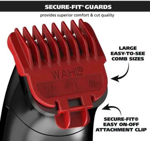 Alt view image 6 of 7 - Wahl Color Pro Cord Cordless Rechargeable Beard Trimmer 8 Combs 9891-100