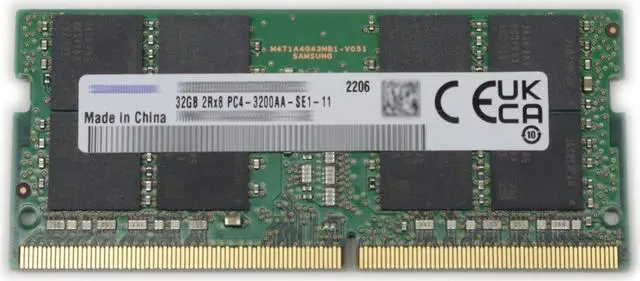 Alt view image 2 of 2 - Lenovo 32GB PC4-3200AA DDR4 25600 SoDimm Non-ECC Unbuffered 260pin 4X71D09536 5M30V06804