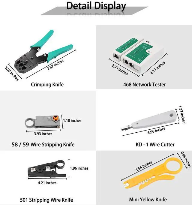 Alt view image 7 of 7 - 11 in 1 Rj45 Crimping Tool Kit For CAT5/CAT6 Professional Computer Maintenance Lan Cable Tester Network Repair Tool Set Bag