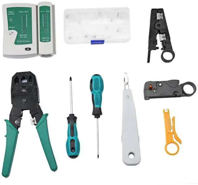 Alt view image 5 of 7 - 11 in 1 Rj45 Crimping Tool Kit For CAT5/CAT6 Professional Computer Maintenance Lan Cable Tester Network Repair Tool Set Bag