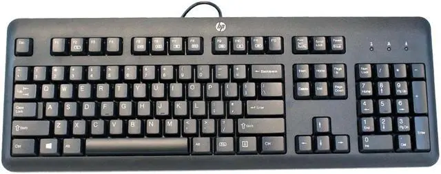 Alt view image 7 of 7 - NEW HP Genuine USB Wired Black Keyboard KU-1156 - 672647-003