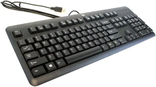 Alt view image 4 of 7 - NEW HP Genuine USB Wired Black Keyboard KU-1156 - 672647-003