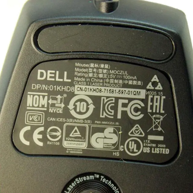 Alt view image 5 of 6 - LOT of 5 NEW Dell 6-Button Silver USB Laser Optical Mouse MOCZUL - 1KHD8