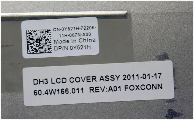 Alt view image 5 of 6 - Dell OEM XPS M1530 15.4" Lid w/Hinges For CCFL Display  LCD Back Cover Y521H