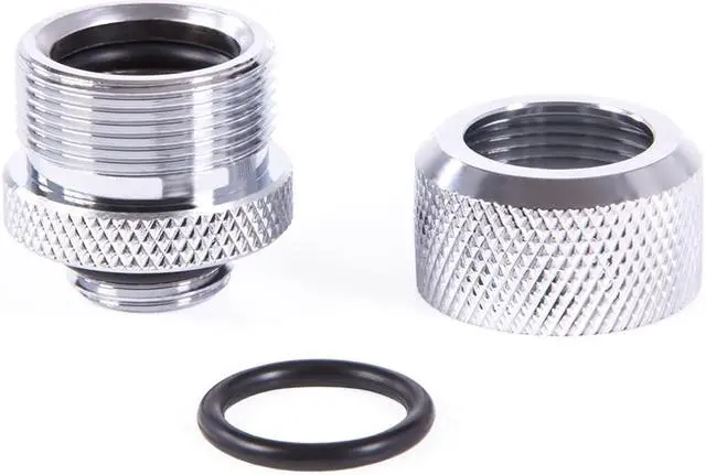 Alt view image 4 of 4 - Alphacool Eiszapfen 14mm HardTube Compression Fitting G1/4 - Knurled - Chrome - Sixpack (17554)