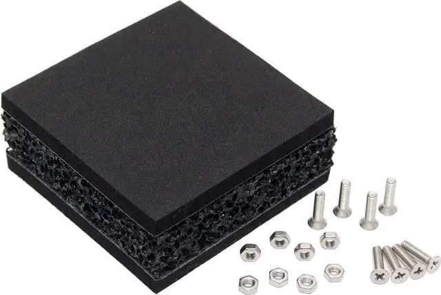 Main image of Aquacomputer 'Shoggy Sandwich' Pump Decoupling Kit (V2) Black Version (41102)