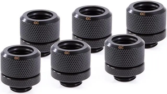 Alt view image 2 of 2 - alphacool eiszapfen hardtube g1/4" fitting, 14mm od, deep black, 6-pack
