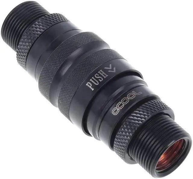 Alt view image 7 of 7 - Alphacool Eiszapfen HF Quick Release Connector Kit with Double Bulkhead G1/4" Inner Thread, Deep Black