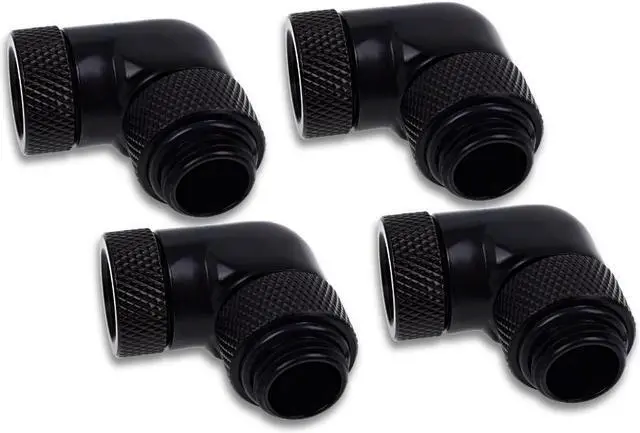 Alt view image 2 of 3 - alphacool eiszapfen angled adaptor 90 rotatable g1/4 ot to g1/4 it - black - four pack (17618)