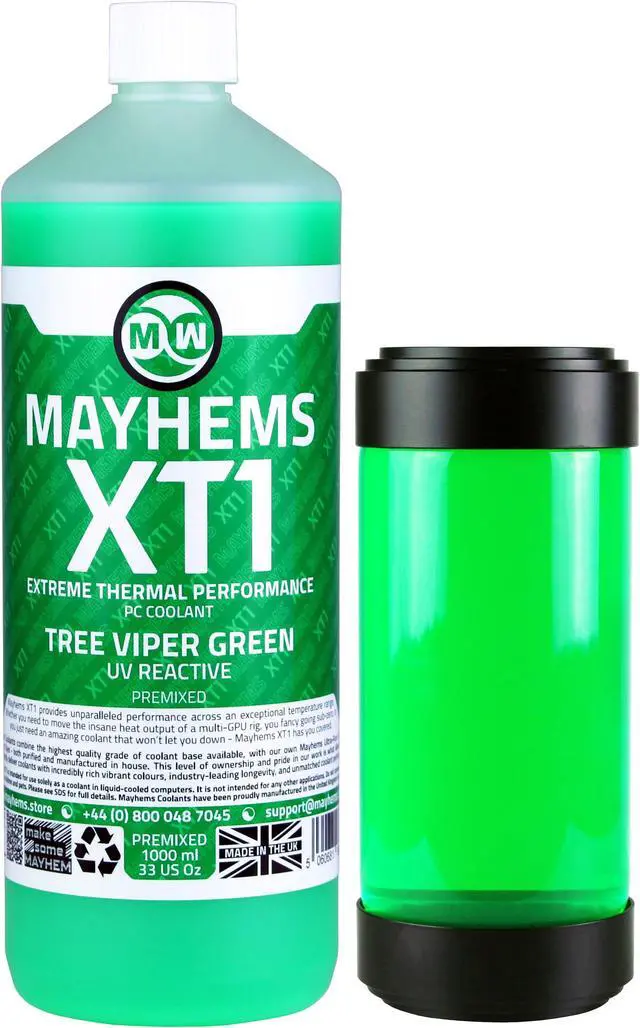 Alt view image 3 of 3 - Mayhems XT-1 Nuke V2 UV Green Premixed Coolant 1 Litre