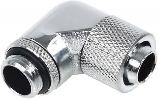 Alt view image 3 of 11 - Alphacool G1/4  3/8"ID x 1/2"OD 90Â° Revolvable Compression Fitting - Chrome (17074)