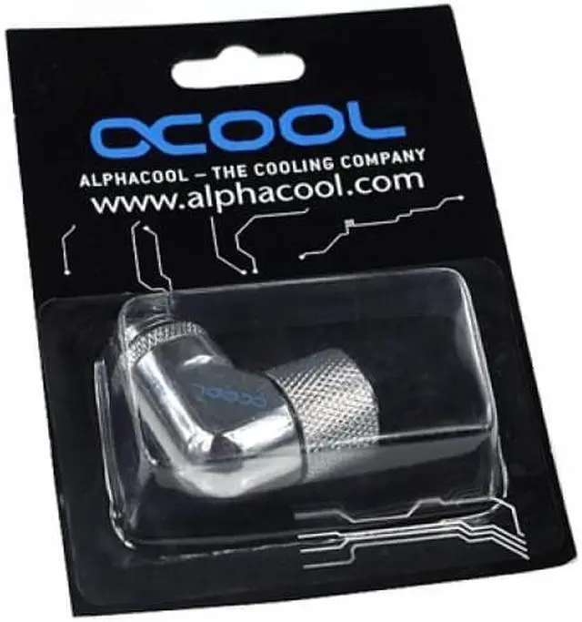 Alt view image 4 of 11 - Alphacool G1/4  3/8"ID x 1/2"OD 90Â° Revolvable Compression Fitting - Chrome (17074)