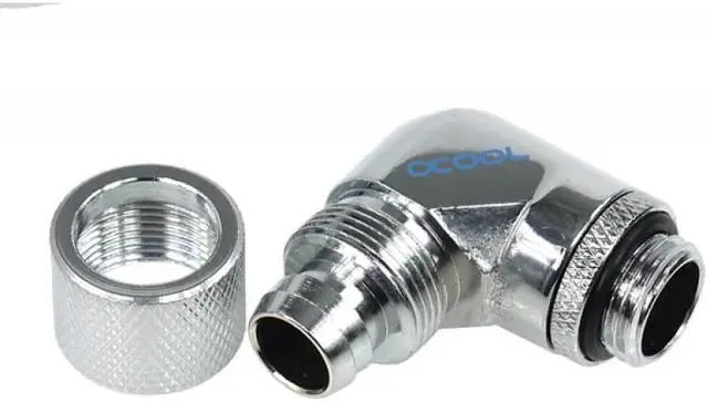 Alt view image 5 of 11 - Alphacool G1/4  3/8"ID x 1/2"OD 90Â° Revolvable Compression Fitting - Chrome (17074)