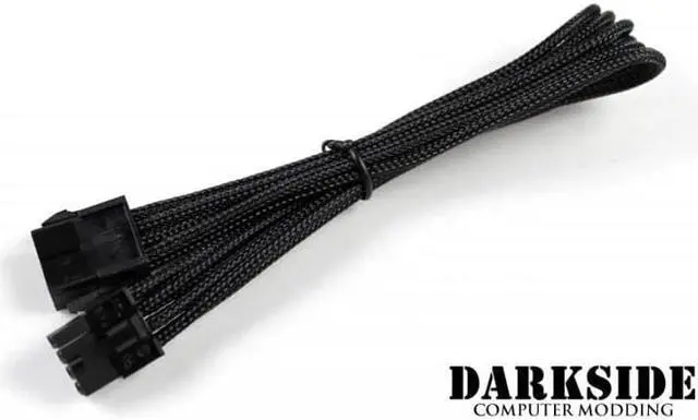 Alt view image 2 of 2 - Darkside 8-Pin PCI-E 12" (30cm) HSL Single Braid Extension Cable - Jet Black (DS-0179)