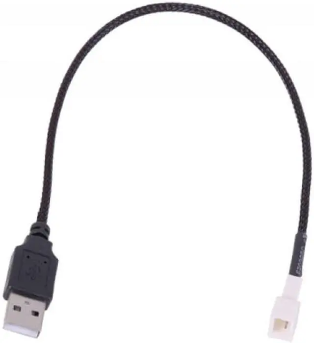 Alt view image 2 of 4 - Phobya 5V USB External to 3-Pin Fan Cable - 30cm | Black (81132)