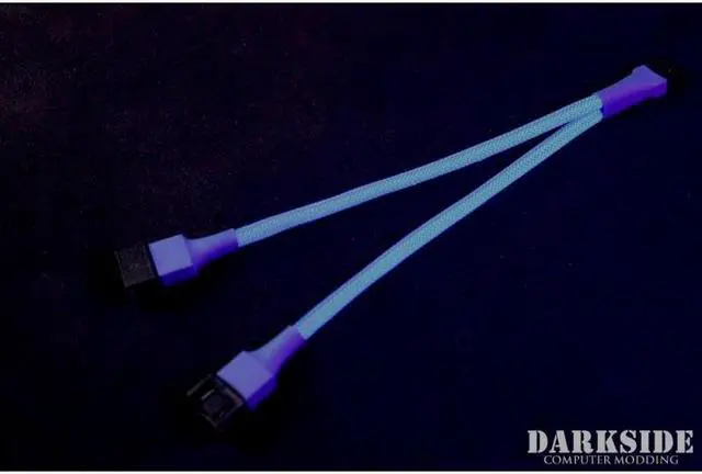 Alt view image 2 of 3 - Darkside 4-Pin Dual Fan Power Y-Cable Splitter - Dark Blue UV (DS-0475)