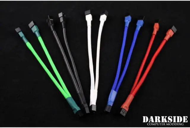 Alt view image 3 of 5 - Darkside 3-Pin Dual Fan Power Y-Cable Splitter - Dark Blue UV (DS-0440)