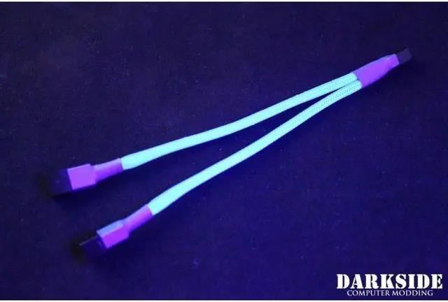 Alt view image 4 of 5 - Darkside 3-Pin Dual Fan Power Y-Cable Splitter - Dark Blue UV (DS-0440)