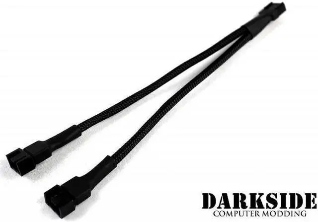 Alt view image 2 of 2 - Darkside 4-Pin Dual Fan Power Y-Cable Splitter - Jet Black (DS-0095)