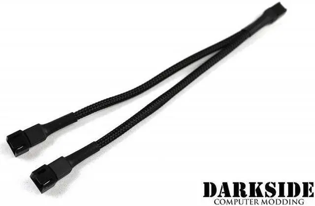 Alt view image 2 of 2 - Darkside 3-Pin Dual Fan Power Y-Cable Splitter - Jet Black (DS-0094)