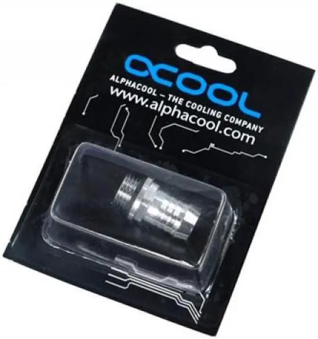 Alt view image 3 of 4 - Alphacool G1/4 1/2" (13mm) Barbed Fitting with O-Ring "FatBoy" - Chrome (17089)