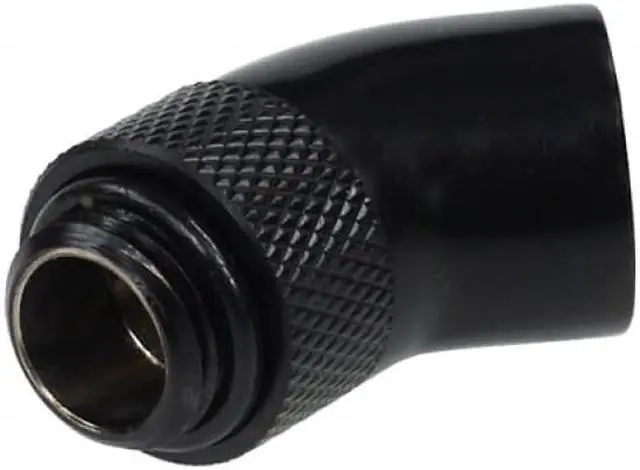 Alt view image 2 of 4 - Alphacool G1/4  Revolvable 45Â° Male to Female Angled Adaptor - Black (17051)