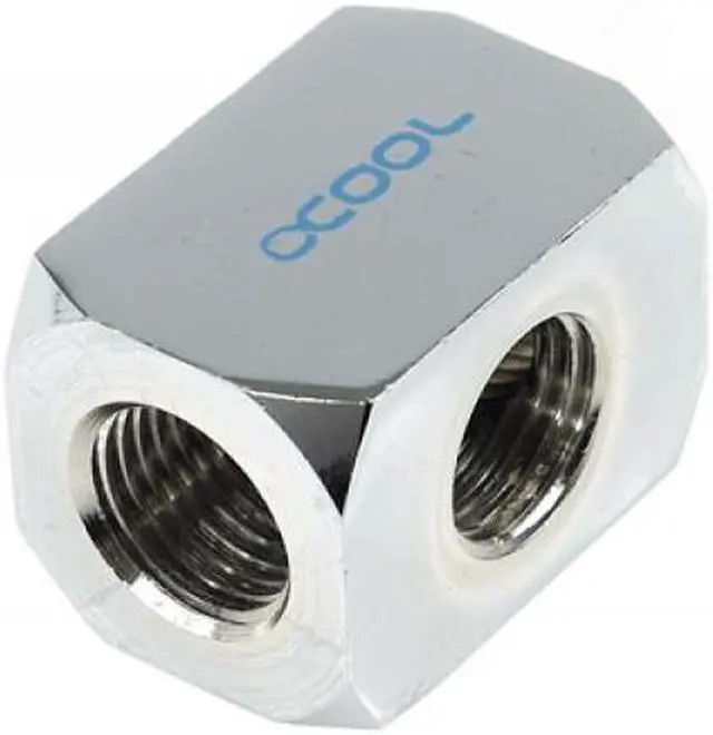 Alt view image 3 of 4 - Alphacool G1/4 Round TEE Connection Terminal - Chrome (17029)