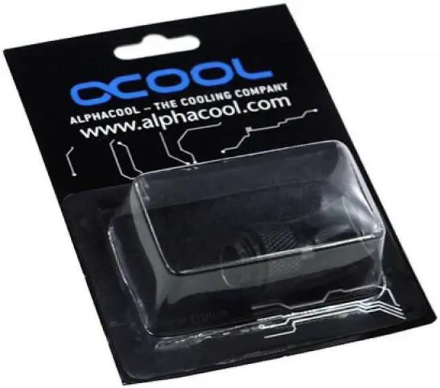 Alt view image 4 of 4 - Alphacool G1/4  Revolvable 45Â° Male to Female Angled Adaptor - Black (17051)