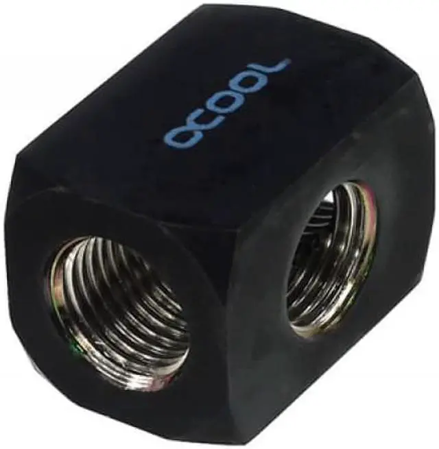 Alt view image 4 of 4 - Alphacool G1/4 Round TEE Connection Terminal - Black (17030)