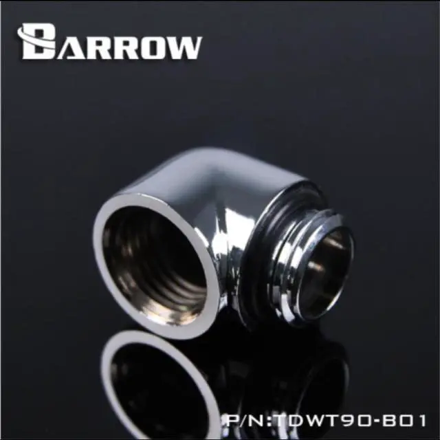Alt view image 3 of 3 - Barrow G1/4" 90 Degree Male to Female Angled Adaptor Fitting - Silver (TDWT90-B01-Silver)