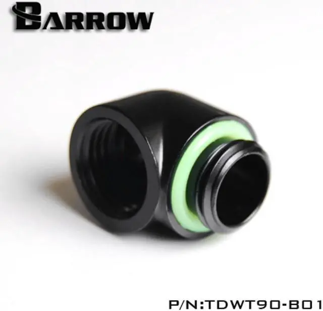 Alt view image 2 of 3 - Barrow G1/4" 90 Degree Male to Female Angled Adaptor Fitting - Black (TDWT90-B01)