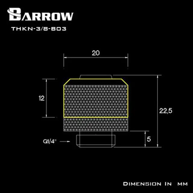 Alt view image 2 of 5 - Barrow G1/4" Thread 3/8" ID x 1/2" OD Compression Fitting - Black (THKN-3/8-B03)