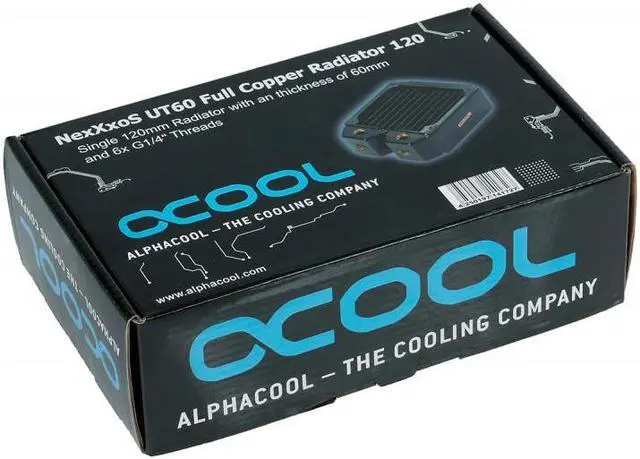 Alt view image 6 of 17 - Alphacool NexXxos UT60 Full Copper Radiator 120, 120mm x 1, Single Fan, Black