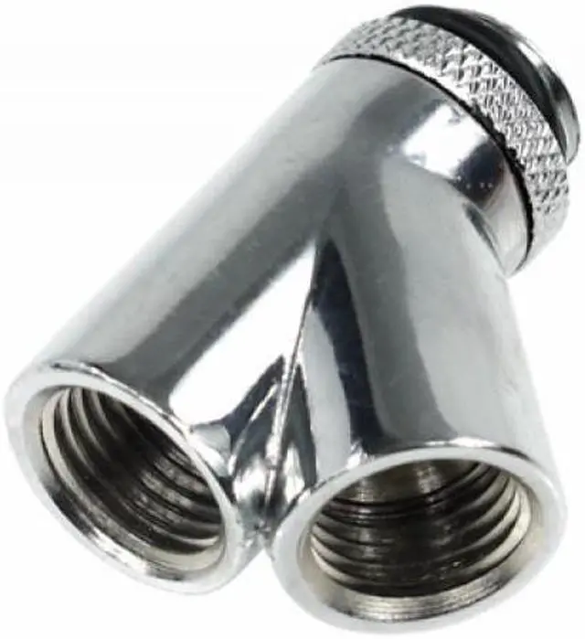 Main image of Alphacool G1/4 Revolvable 45° Y-Connector - Chrome (17062)