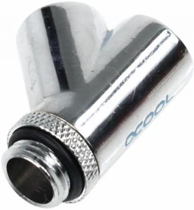 Alt view image 2 of 3 - Alphacool G1/4 Revolvable 45° Y-Connector - Chrome (17062)