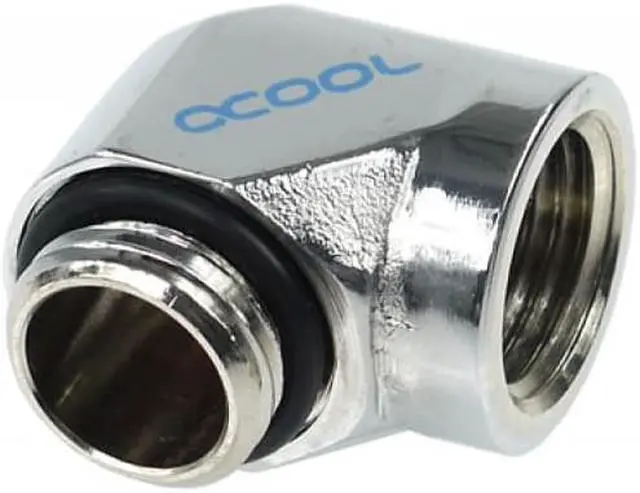 Alt view image 3 of 3 - Alphacool G1/4 Male to Female L-Connector - Chrome (17044)