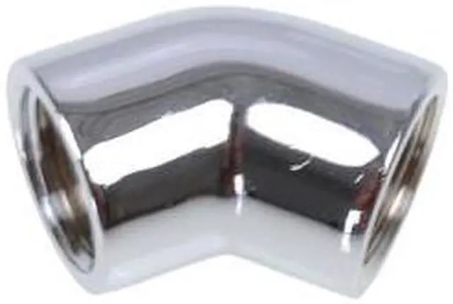 Main image of Alphacool G1/4 Female to Female 45 Degree Adapter Fitting - Chrome (17190)
