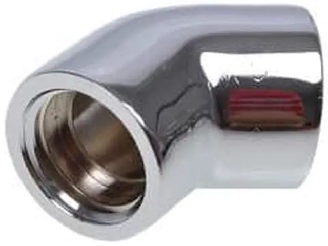 Alt view image 2 of 4 - Alphacool G1/4 Female to Female 45 Degree Adapter Fitting - Chrome (17190)