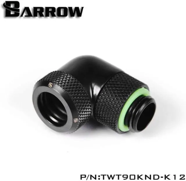 Main image of Barrow G1/4" 90 Degree Rotary Multi-Link Adapter - 12mm OD Rigid Tube - Black (TWT90KND-K12)