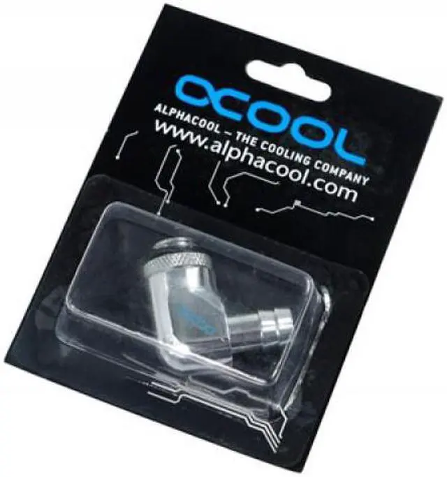 Alt view image 2 of 4 - Alphacool G1/4 3/8" (10mm) 90° Revolvable Barbed Fitting with O-Ring - Chrome (17135)