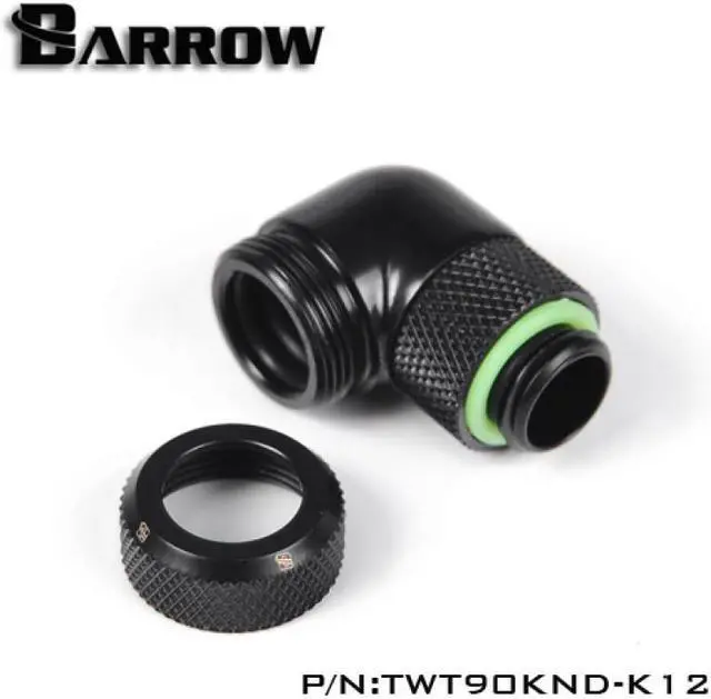 Alt view image 2 of 2 - Barrow G1/4" 90 Degree Rotary Multi-Link Adapter - 12mm OD Rigid Tube - Black (TWT90KND-K12)