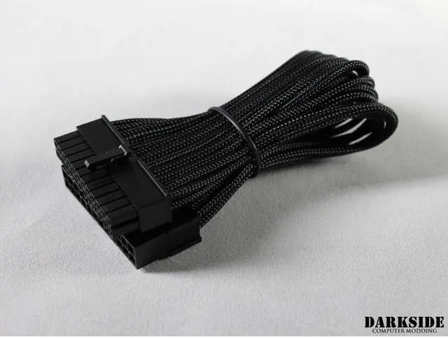 Main image of Darkside 24-Pin ITX 7" (20cm) HSL Single Braid Extension Cable - Jet Black (DS-0633)