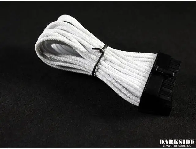 Main image of Darkside 24-Pin ITX 7" (20cm) HSL Single Braid Extension Cable - White (DS-0634)