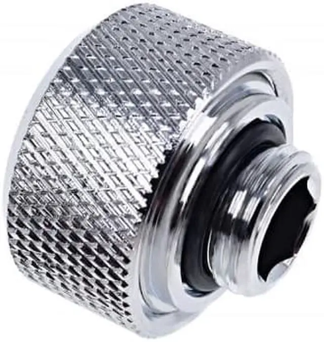 Alt view image 2 of 3 - Alphacool Eiszapfen 16mm G1/4" HardTube Knurled Compression Fitting - Chrome (17265)