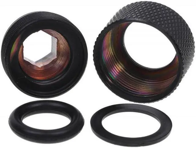 Alt view image 3 of 4 - Alphacool G1/4 13mm Knurled HardTube Compression Fitting - Deep Black (17189)