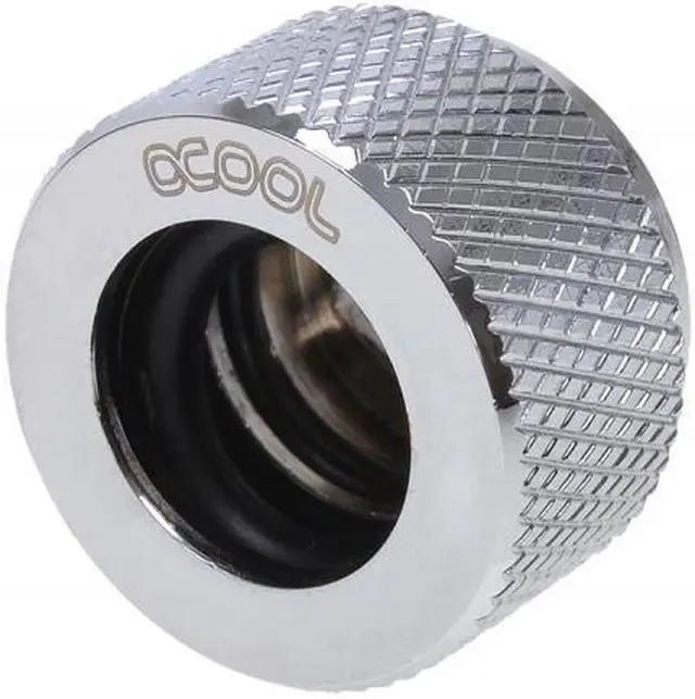Alt view image 2 of 8 - Alphacool G1/4 13mm Knurled HardTube Compression Fitting - Chrome (62776)