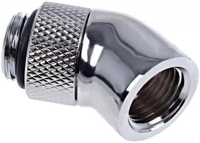 Alt view image 2 of 3 - Alphacool Eiszapfen G1/4" 45 Degree Angled Rotatable Adapter Fitting - Chrome (17247)