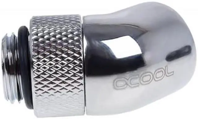 Main image of Alphacool Eiszapfen G1/4" 45 Degree Angled Rotatable Adapter Fitting - Chrome (17247)